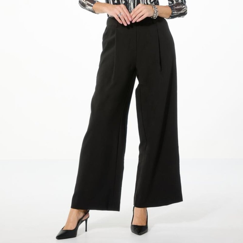 GREY by Jhoan Sebastian Grey Pull-on Wide Leg Trouser Pant Size XL Office Career